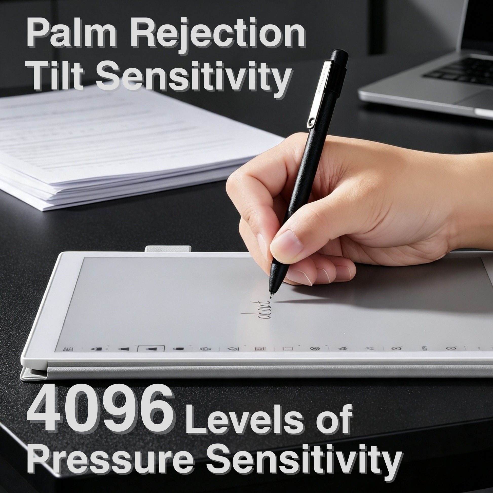 SN1 EMR Stylus Pen for Supernote, reMarkable 2, Quaderno - 4096 Pressure Sensitivity, Palm Rejection, Digital Eraser, Fixed POM Tip