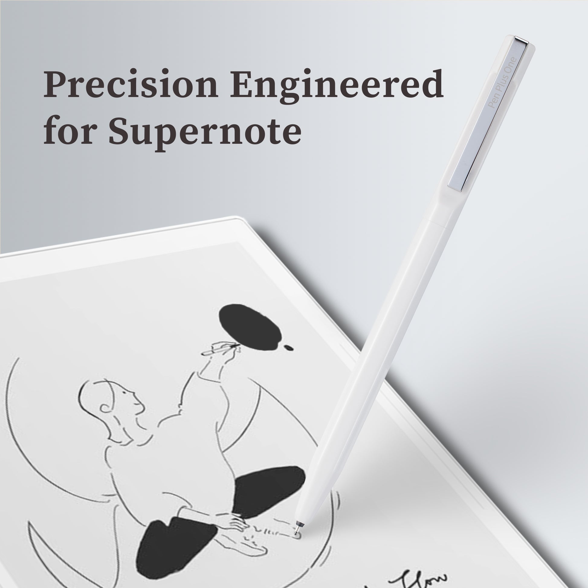 PL1A EMR Stylus Pen for Supernote, reMarkable 2, Quaderno - 4096 Pressure Sensitivity, Palm Rejection, Wear-Resistant Ceramic Nib (5 Nib Caps Included)